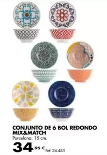 Oferta de Conjunto De 6 Bol Redondo Mix&Match por 34,95€ en Coferdroza