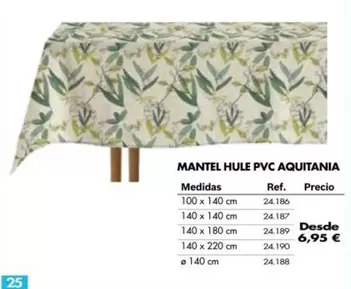 Oferta de Mantel Hule Pvc Aquitania por 6,95€ en Coferdroza