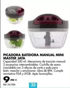 Oferta de Jata - Picadora Batidora Manual Mini Master por 9,9€ en Coferdroza
