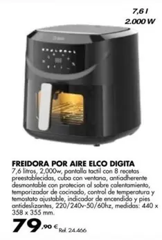 Oferta de Freidora Por Aire Elco Digita por 79,9€ en Coferdroza