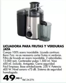 Oferta de Jata - Licuadora Para Frutas Y Verduras por 49,9€ en Coferdroza