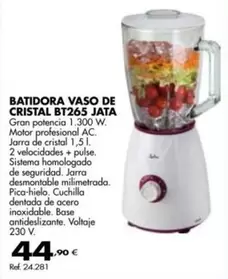 Oferta de Jata - Batidora Vaso De Cristal BT265 por 44,9€ en Coferdroza