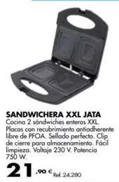 Oferta de Jata - Sandwichera XXL por 21,9€ en Coferdroza