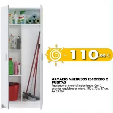 Oferta de Armario Multiusos Escobero 2 Puertas por 110€ en Coferdroza