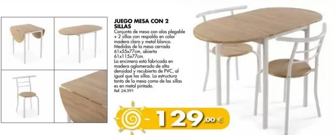 Oferta de Juego Mesa Con 2 Sillas por 129€ en Coferdroza