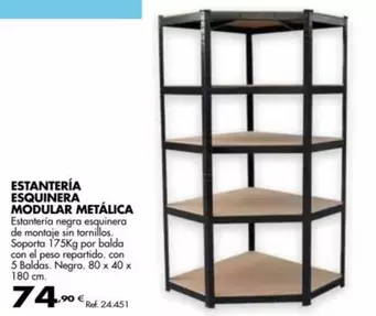 Oferta de Estanteria Esquinera Modular Metalica por 74,9€ en Coferdroza