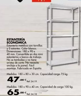 Oferta de Estantería Económica por 47€ en Coferdroza