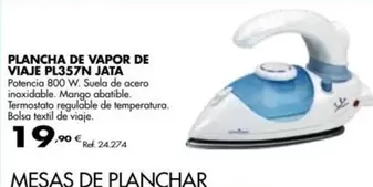 Oferta de Jata - Plancha De Vapor De Viaje PL357N  por 19,9€ en Coferdroza