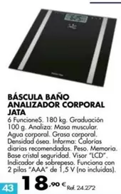 Oferta de Jata - Bascula Bano Analizador Corporal por 18,9€ en Coferdroza