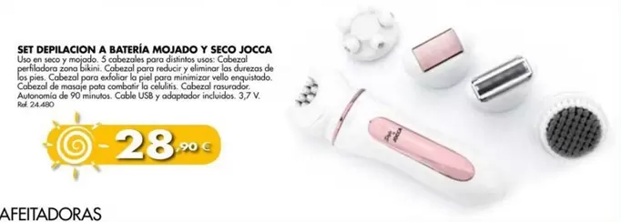 Oferta de Set Depilación A Batería Mojado Y Seco Jocca por 28,9€ en Coferdroza