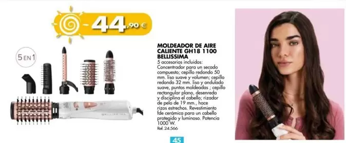 Oferta de Bellissima - Moldeador De Aire Caliente Gh18 1100  por 44,9€ en Coferdroza