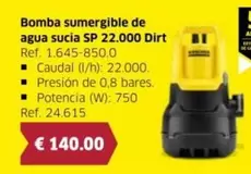 Oferta de Bomba Sumergible De Agua Sucia Sp 22000 Dirt por 140€ en Coferdroza