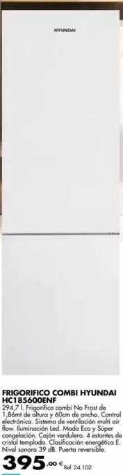 Oferta de Hyundai - Frigorífico Combi HC185600ENF  por 395€ en Coferdroza