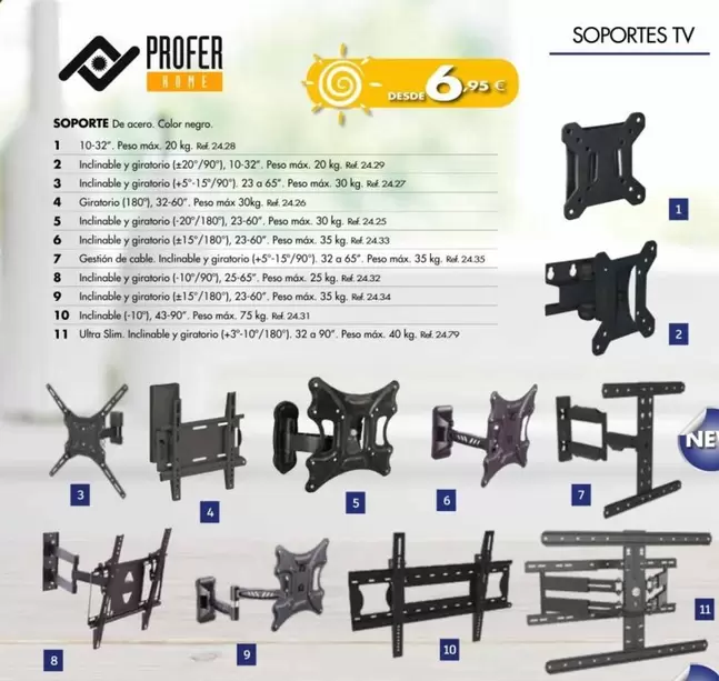 Oferta de Soportes Tv por 6,95€ en Coferdroza