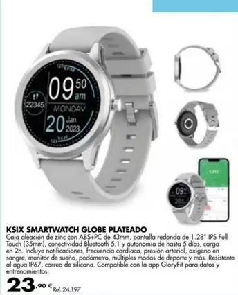 Oferta de Ksix - Smartwatch Globe Plateado por 23,9€ en Coferdroza