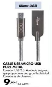 Oferta de Dcu - Cable Usb/micro-usb Pure Metal por 9,9€ en Coferdroza