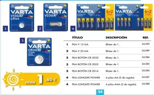 Oferta de Varta - Pilas por 1,5€ en Coferdroza