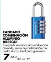 Oferta de Arregui - Candado Combinacion Aluminio por 7,5€ en Coferdroza