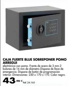 Oferta de Blue - Caja Fuerte Blue Pomo Arregui por 43,9€ en Coferdroza