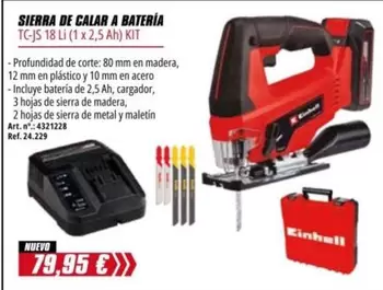 Oferta de Einhell - Sierra De Calar A Bateria por 79,95€ en Coferdroza