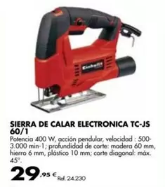 Oferta de Sierra De Calar Electronica Tc-js 60/1 por 29,95€ en Coferdroza