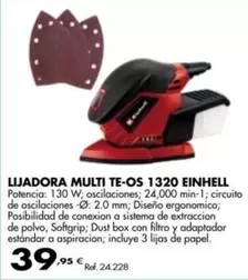 Oferta de Einhell - Lijadora Multi Te-Os 1320 por 39,95€ en Coferdroza