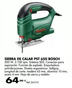 Oferta de Bosch - Sierra De Calar Pst 650 por 64,9€ en Coferdroza