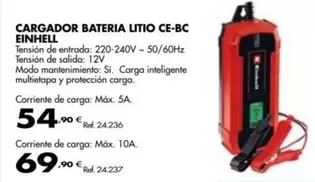 Oferta de Einhell - Cargador Bateria Litio Ce-Bc por 69,9€ en Coferdroza