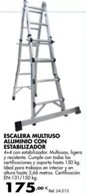 Oferta de Escalera Multiuso Alluminio Con Estabilizador por 175€ en Coferdroza