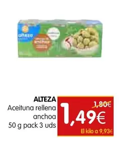 Oferta de Alteza - Aceituna Rellena Anchoa por 1,49€ en Dicost