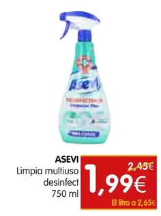 Oferta de Asevi - Limpia Multiuso Desinfect por 1,99€ en Dicost