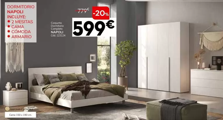 Oferta de Conjunto Dormitorio Completo Napoli por 599€ en Conforama