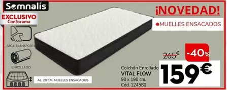 Oferta de Somnalis - Colchón Enrollado Vital Flow por 159€ en Conforama