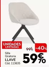 Oferta de Silla Giratoria Llave  por 59,7€ en Conforama