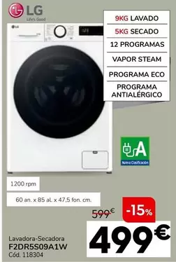 Oferta de LG - Lavadora-Secadora F2DR5S09A1W por 499€ en Conforama