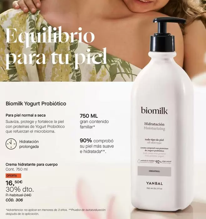 Oferta de Yanbal - Biomilk Yogurt Probiótico por 16,5€ en Yanbal
