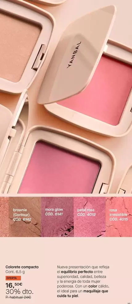 Oferta de Yanbal - Colorete Compacto  por 16,5€ en Yanbal