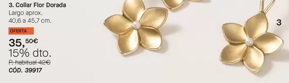 Oferta de Collar Flor Dorada por 35,5€ en Yanbal