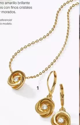 Oferta de Coleciion Flor Dorada Collar, Pendientes Con Gancho por 25,5€ en Yanbal