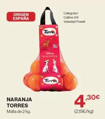 Oferta de Origen - Naranja Torres por 4,3€ en Supercor