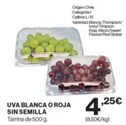 Oferta de Origen - Uva Blanca O Roja Sin Semilla por 4,25€ en Supercor