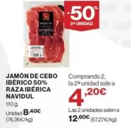 Oferta de Navidul - Jamón De Cebo Ibérico 50% Raza Ibérica por 8,4€ en Supercor