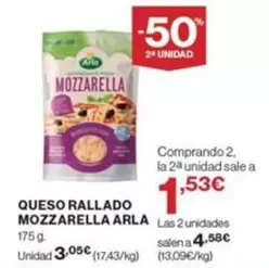 Oferta de Arla - Queso Rallado Mozzarella por 3,05€ en Supercor