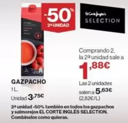 Oferta de El Corte Inglés - Gazpacho por 3,75€ en Supercor