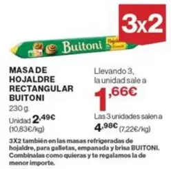 Oferta de Buitoni - Masa De Hojaldre Rectangular por 2,49€ en Supercor