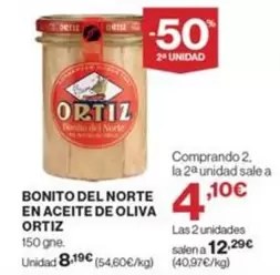 Oferta de Ortiz - Bonito Del Norte En Aceite De Oliva por 8,19€ en Supercor