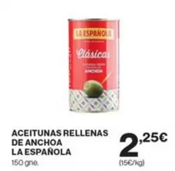 Oferta de La Española - Aceitunas Rellenas De Anchoa por 2,25€ en Supercor