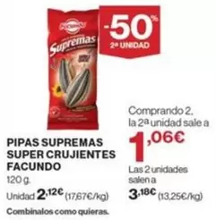 Oferta de Facundo - Pipas Supremas Super Crujientes por 2,12€ en Supercor
