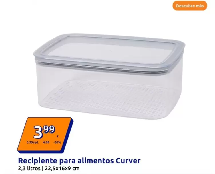 Oferta de Curver - Recipiente Para Alimentos  por 3,99€ en Action