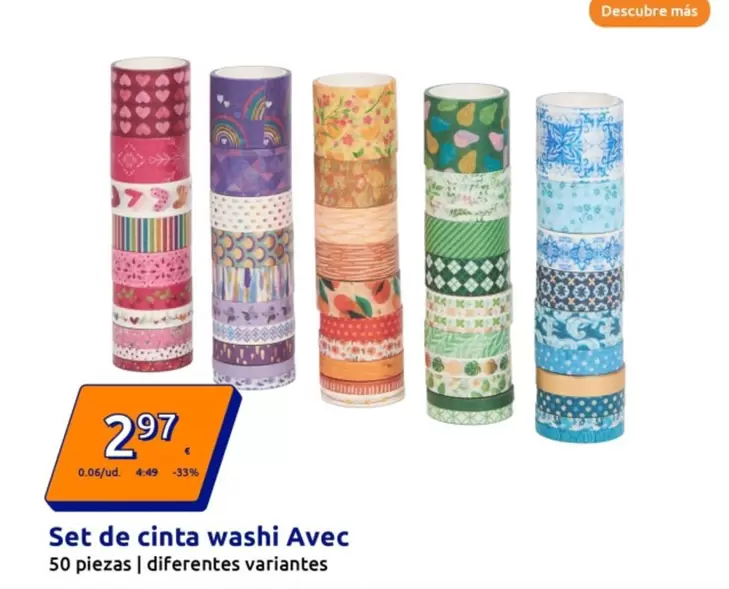 Oferta de Set De Cinta Washi Avec por 2,97€ en Action